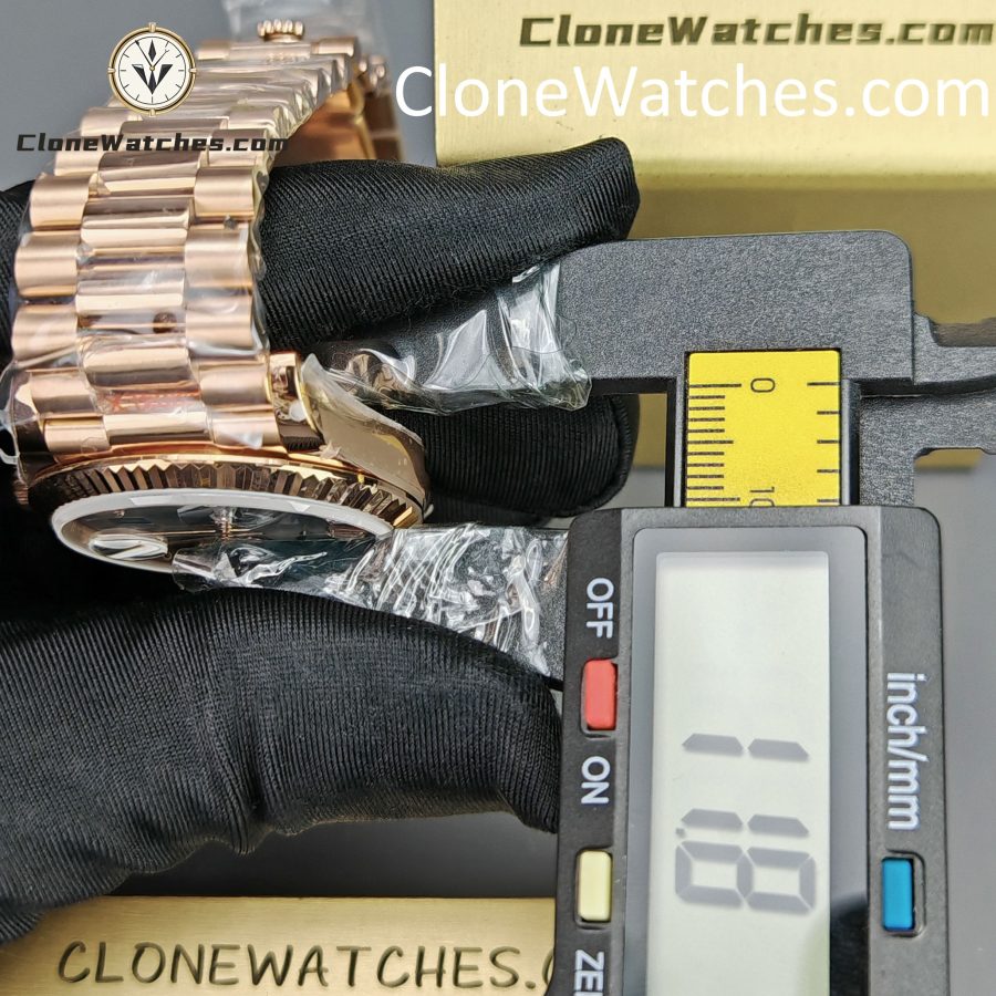 Rolex Super Clone Watches 1:1 Day Date Rose Gold Turquoise Dial 36mm m128235-0085 3255 Movement - Image 15
