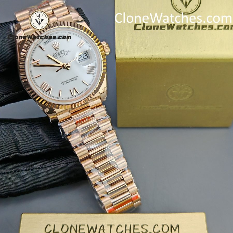 Rolex Super Clone Watches 1:1 Day Date Rose Gold White Dial 36mm m128235-0070 3255 Movement - Image 3