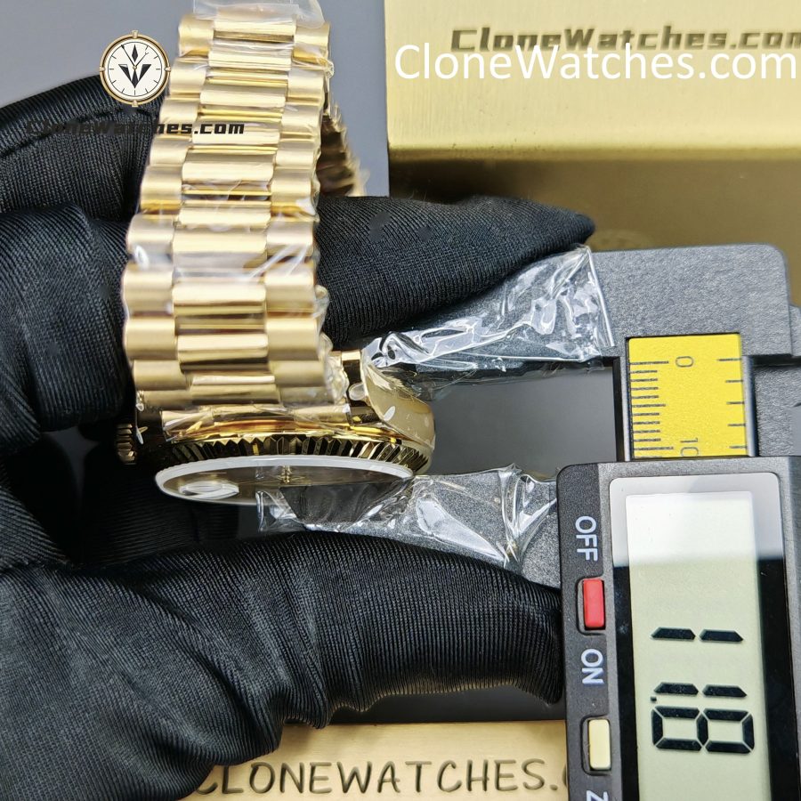 Rolex Super Clone Watches 1:1 Day Date 18K Gold White Dial 36mm m128238-0076 3255 Movement - Image 14