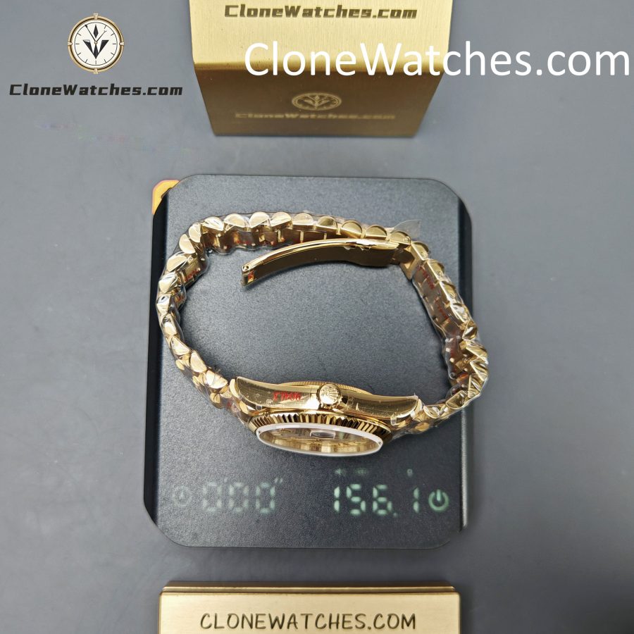 Rolex Super Clone Watches 1:1 Day Date 18K Gold White Dial 36mm m128238-0076 3255 Movement - Image 15