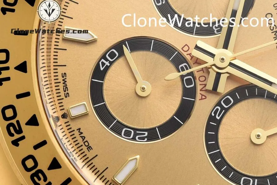 Rolex Super Clone Watches 1:1 Daytona 18K Gold Gold Dial M126508-0005 4131 Movement - Image 5