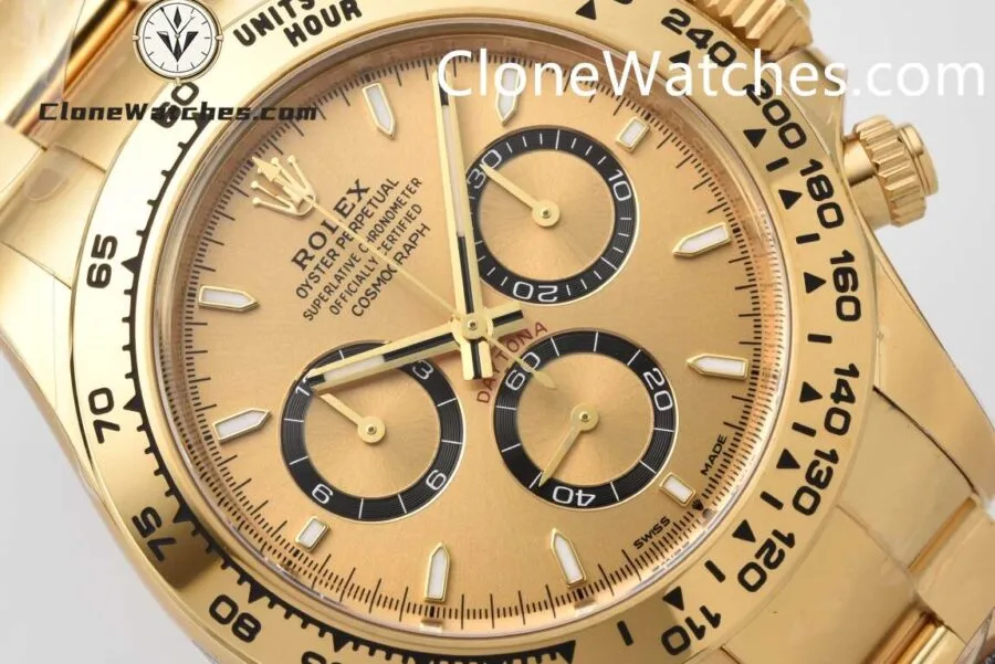 Rolex Super Clone Watches 1:1 Daytona 18K Gold Gold Dial M126508-0005 4131 Movement - Image 3