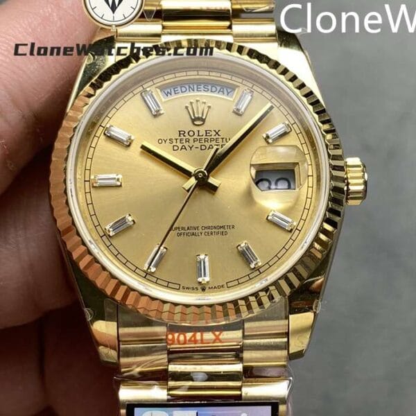 Super Clone Watches – Rolex  Day Date 18K Gold m128238-0132