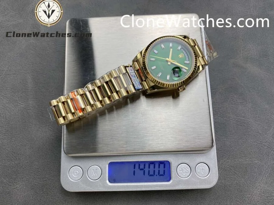 Rolex Super Clone Watches 1:1 Day Date 18K Gold Bright Green Dial 36mm m128238-0130 3255 Movement - Image 9