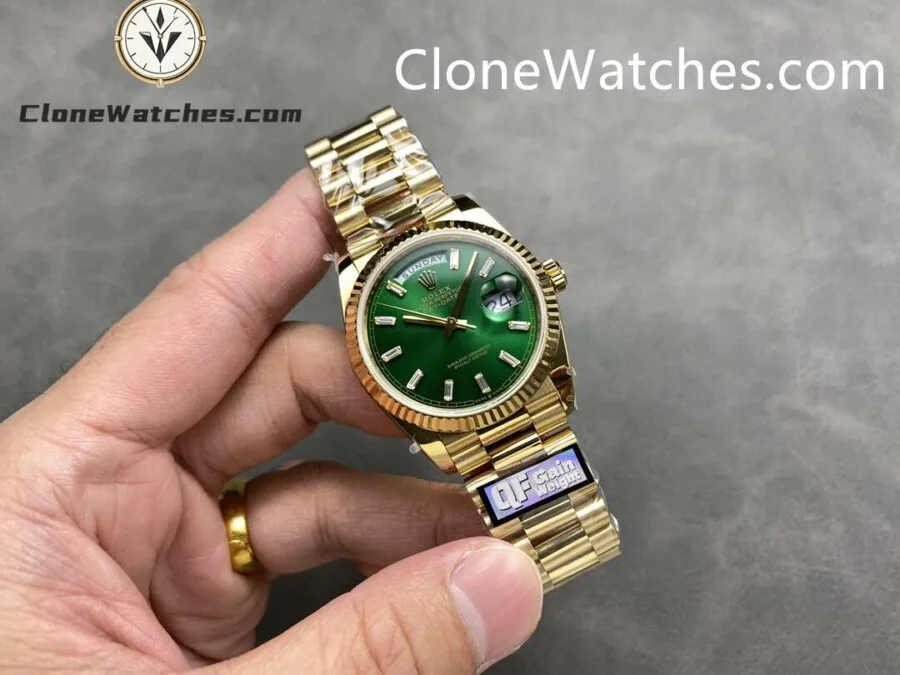 Rolex Super Clone Watches 1:1 Day Date 18K Gold Bright Green Dial 36mm m128238-0130 3255 Movement - Image 4