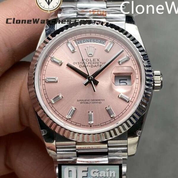 Super Clone Watches – Rolex  Day Date Pink Dial m128239-0071