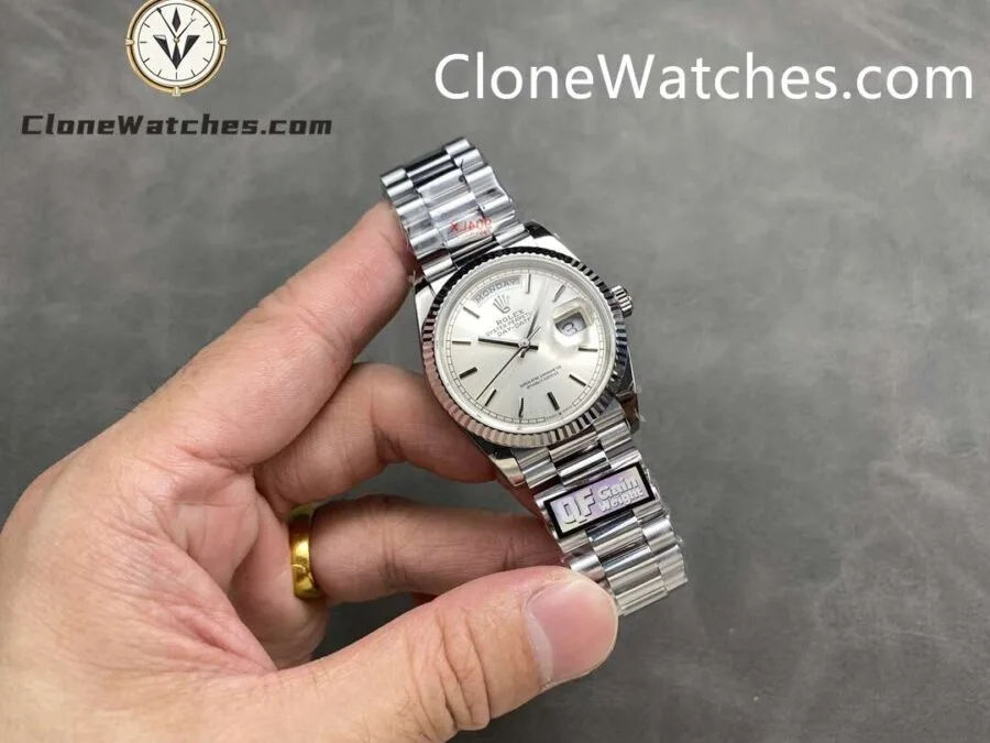 Rolex Super Clone Watches 1:1 Day Date Silver Dial 36mmm128236-0001 3255 Movement - Image 4