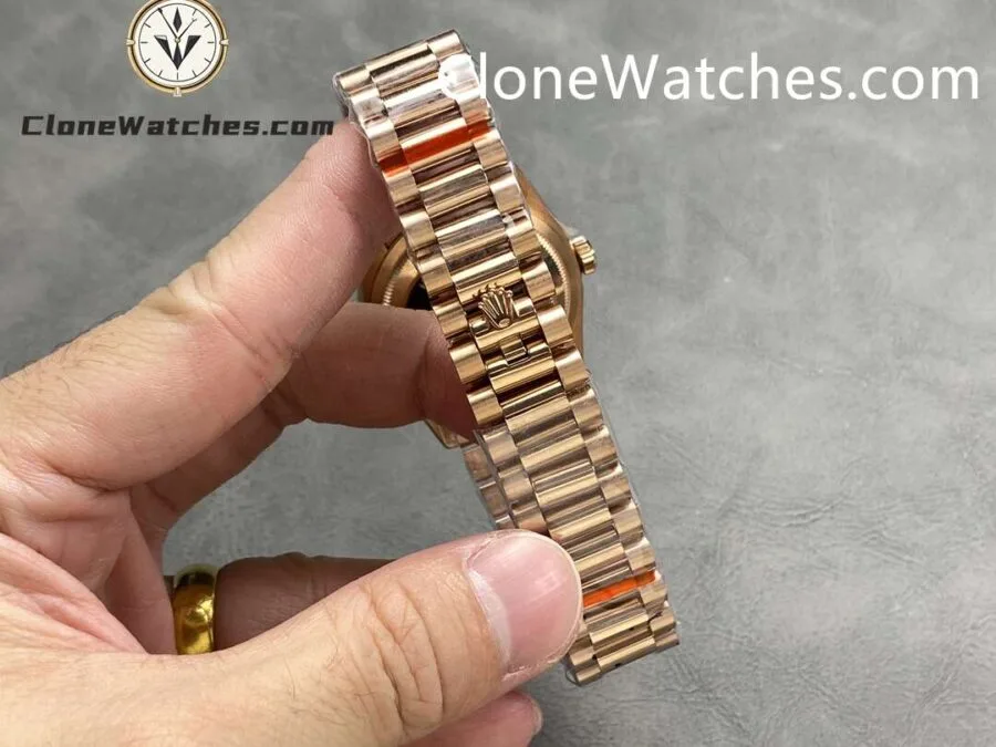 Rolex Super Clone Watches 1:1 Day Date Rose Gold Silver Dial 36mm m128235-0087 3255 Movement - Image 8