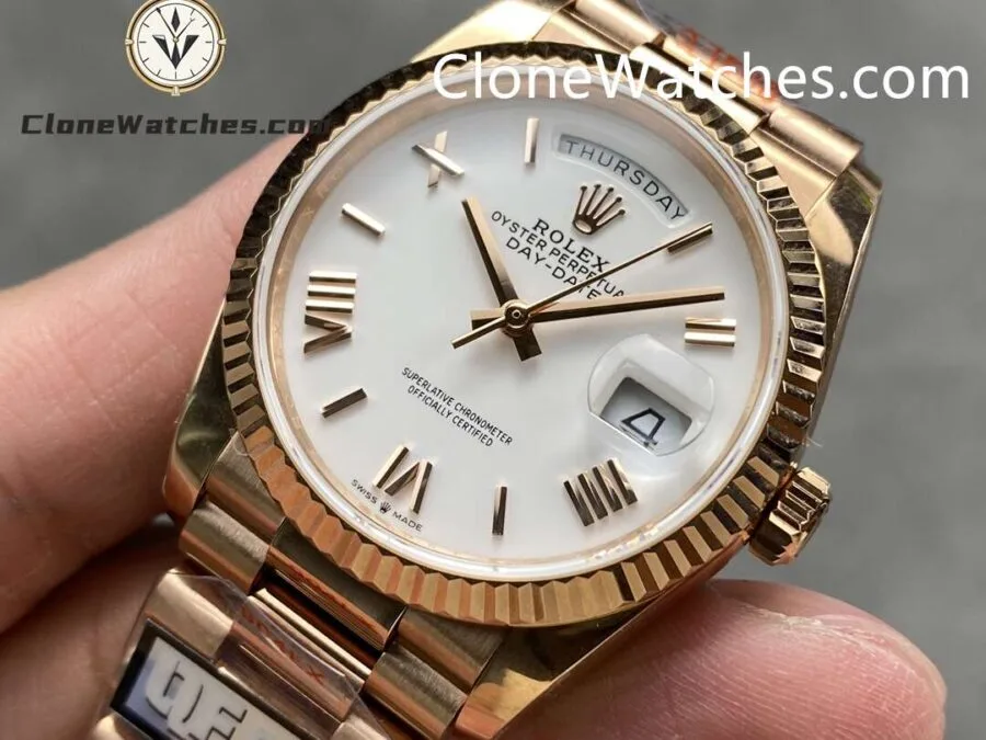 Rolex Super Clone Watches 1:1 Day Date Rose Gold White Dial 36mm m128235-0070 3255 Movement - Image 3