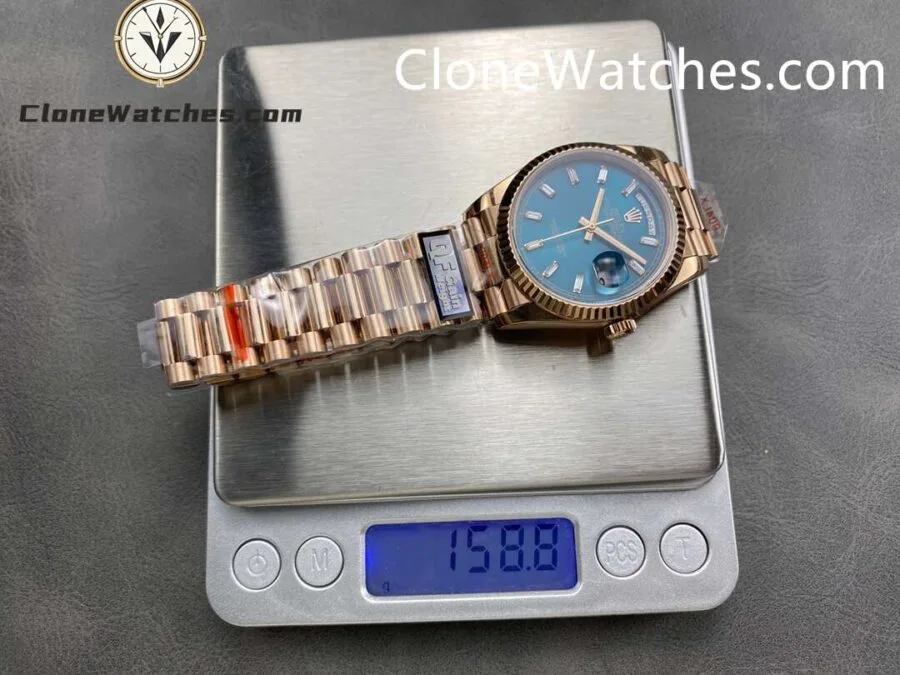 Rolex Super Clone Watches 1:1 Day Date Rose Gold Turquoise Dial 36mm m128235-0085 3255 Movement - Image 9