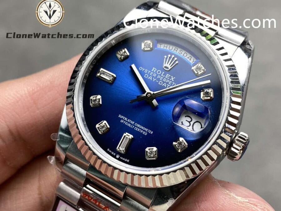 Rolex Super Clone Watches 1:1 Day Date Gradient Blue Dial 36mm m128239-0023 3255 Movement - Image 3