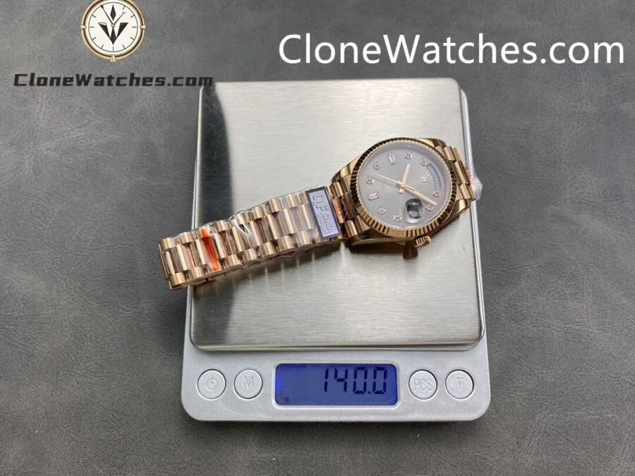 Rolex Super Clone Watches 1:1 Day Date Rose Gold Gray Dial 36mm m128235-0050 3255 Movement - Image 9