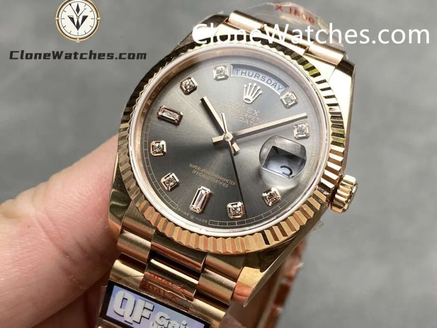 Rolex Super Clone Watches 1:1 Day Date Rose Gold Gray Dial 36mm m128235-0050 3255 Movement - Image 3