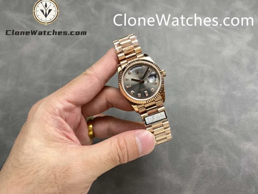 Rolex Super Clone Watches 1:1 Day Date Rose Gold Gray Dial 36mm m128235-0050 3255 Movement - Image 4