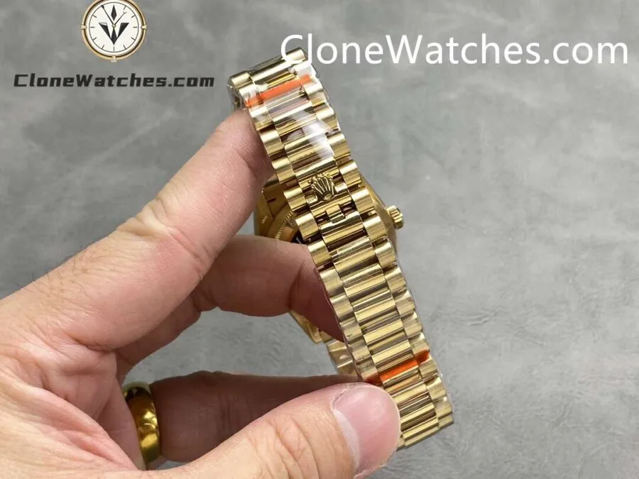 Rolex Super Clone Watches 1:1 Day Date 18K Gold Champagne Dial 36mm m128238-0045 3255 Movement - Image 8