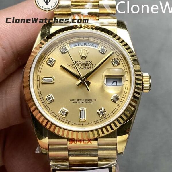 Super Clone Watches – Rolex  Day Date 18K Gold m128238-0008