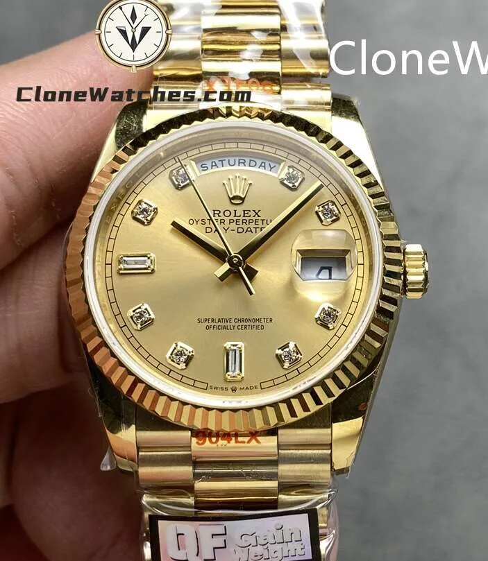 Super Clone Watches – Rolex  Day Date 18K Gold m128238-0008