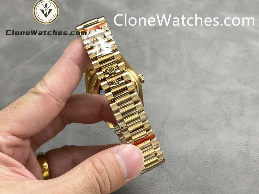 Rolex Super Clone Watches 1:1 Day Date 18K Gold Champagne Dial 36mm m128238-0008 3255 Movement - Image 8