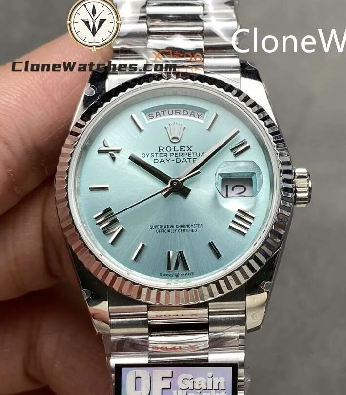 Super Clone Watches – Rolex  Day Date Ice Blue Dial m128236-0018