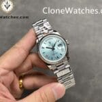 Rolex Super Clone Watches 1:1 Day Date Ice Blue Dial 36mm m128236-0018 3255 Movement - Image 4