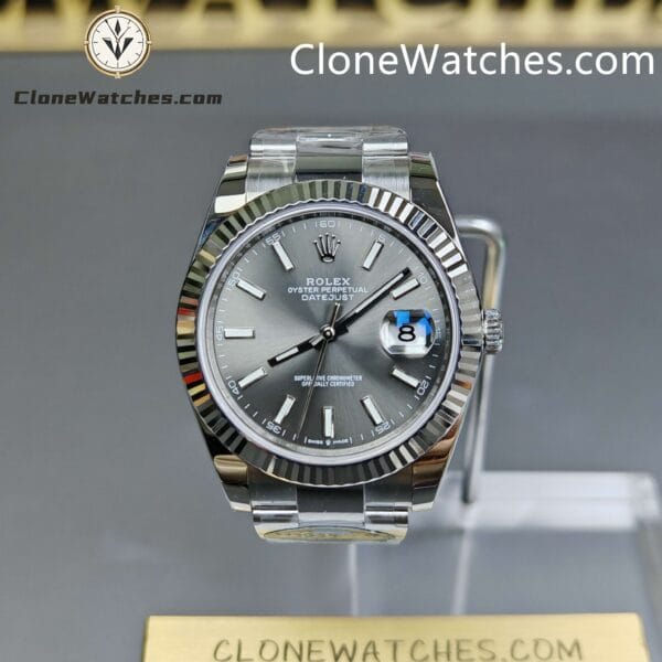 Super Clone Watches – Rolex DateJust Gray Dial  Oyster