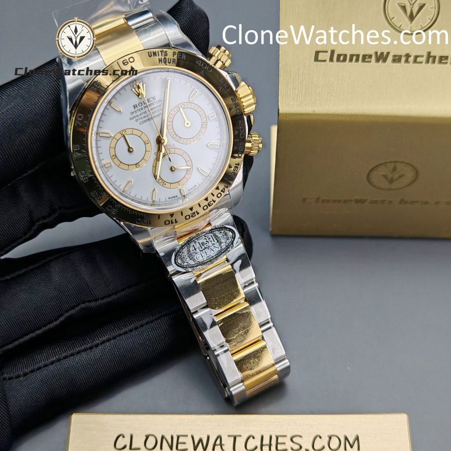 Rolex super clone watch 1:1 Daytona 18k gold m126503-0001 White Dial 4131 movement - Image 4