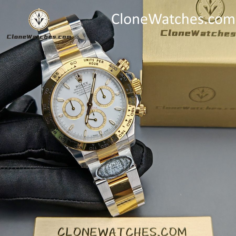 Rolex super clone watch 1:1 Daytona 18k gold m126503-0001 White Dial 4131 movement - Image 6
