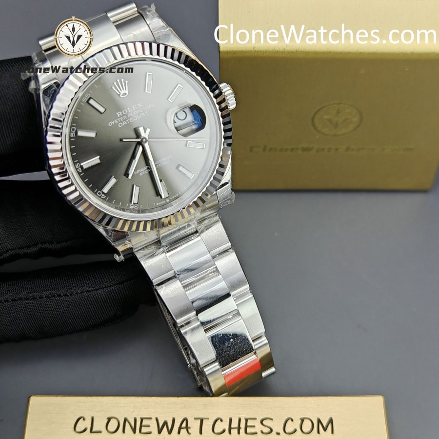 Rolex Super Clone Watches 1:1 DateJust Gray Dial m126334-0013 Oyster 41MM 3235 Movement - Image 4