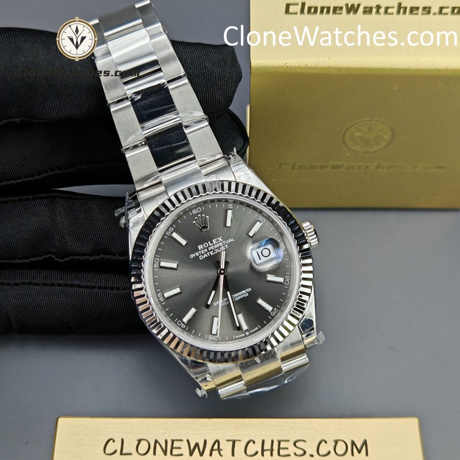 Rolex Super Clone Watches 1:1 DateJust Gray Dial m126334-0013 Oyster 41MM 3235 Movement - Image 5