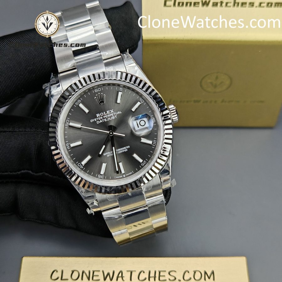 Rolex Super Clone Watches 1:1 DateJust Gray Dial m126334-0013 Oyster 41MM 3235 Movement - Image 6