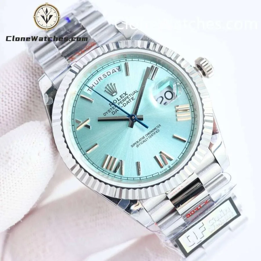 Rolex Super Clone Watches 1:1 Day Date Ice Blue Dial 40mm M228236-0012 3255 Movement - Image 4