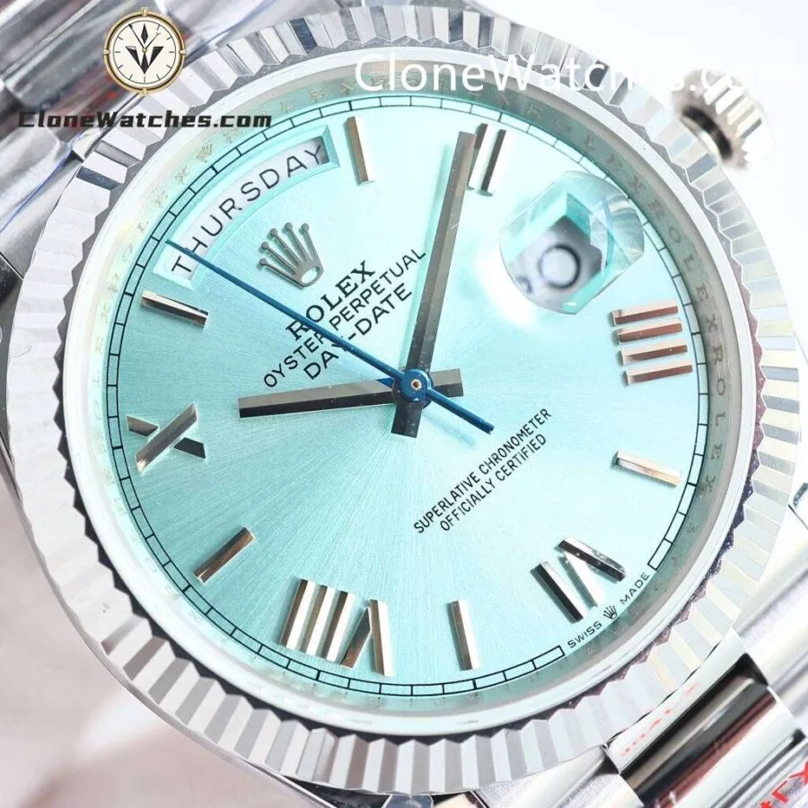 Rolex Super Clone Watches 1:1 Day Date Ice Blue Dial 40mm M228236-0012 3255 Movement - Image 2