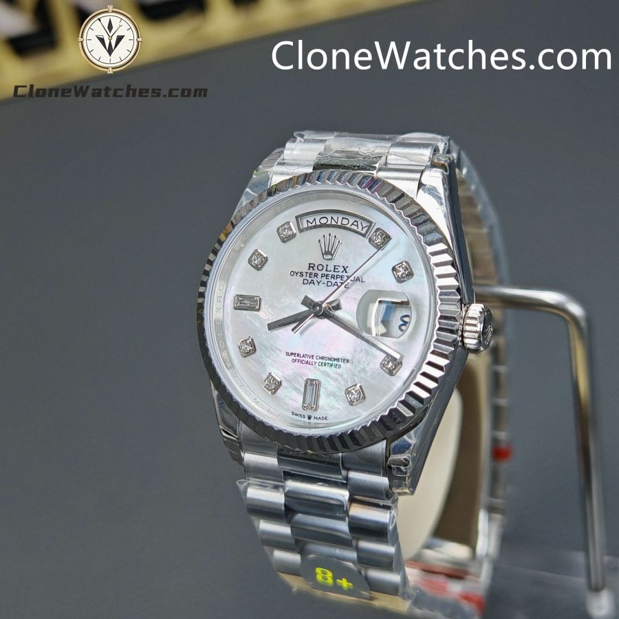 Rolex Super Clone Watches 1:1 Day Date Mother of Pearl Diamond Dial 36 mm m128239 - 0007 3255 Movement - Image 2