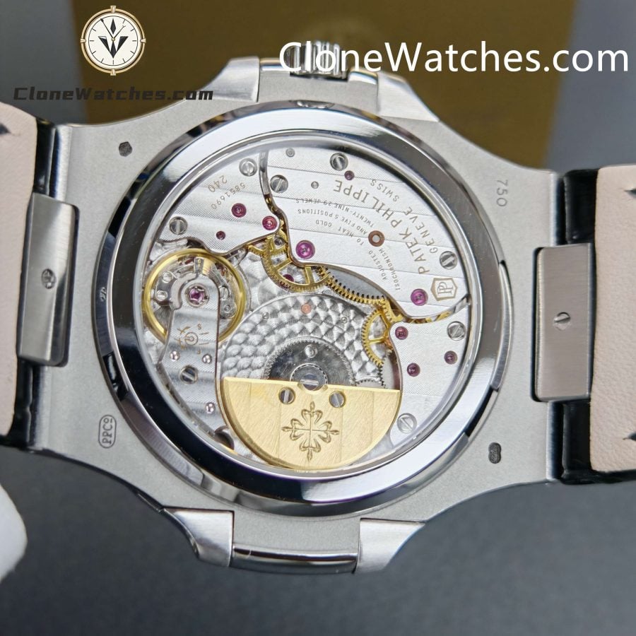 Patek Philippe Super Clone Watches 1:1 Nautilus 5712 Gray Dial Black Leather Strap - Image 10