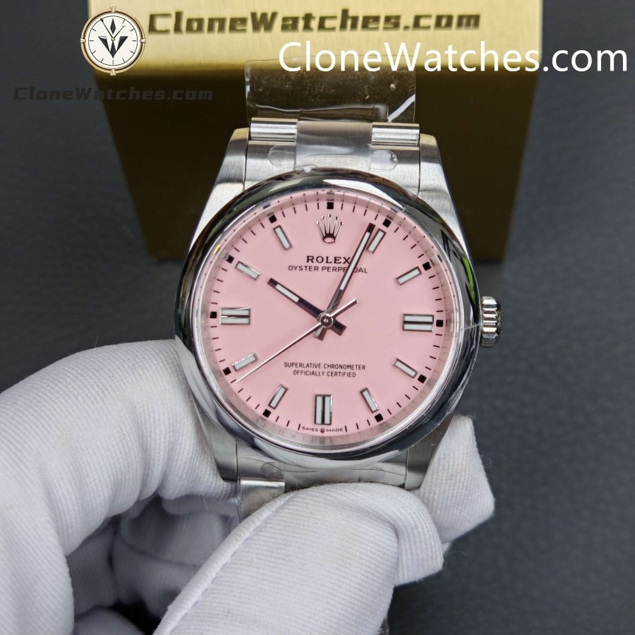 Rolex Super Clone Watches 1:1 Oyster Perpetual Pink Dial 36mm M126000-0008 3230 Movement - Image 4