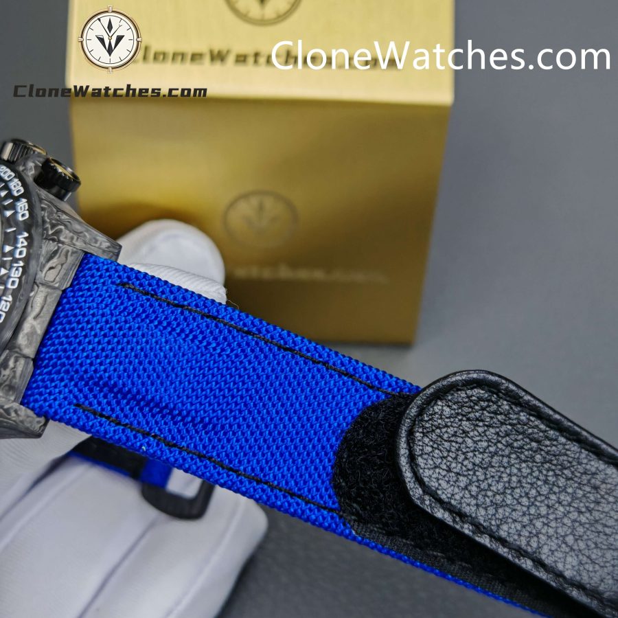 Modified Super Clone Watches 1:1 GET Rolex Daytona Skeleton Dial 4130 Movement Blue Strap - Image 11