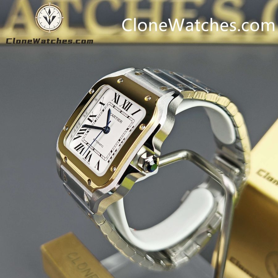 Cartier Super Clone Watches 1:1 Santos Series White Dial 18K gold plated 35.1MM W2SA0016 - Image 2