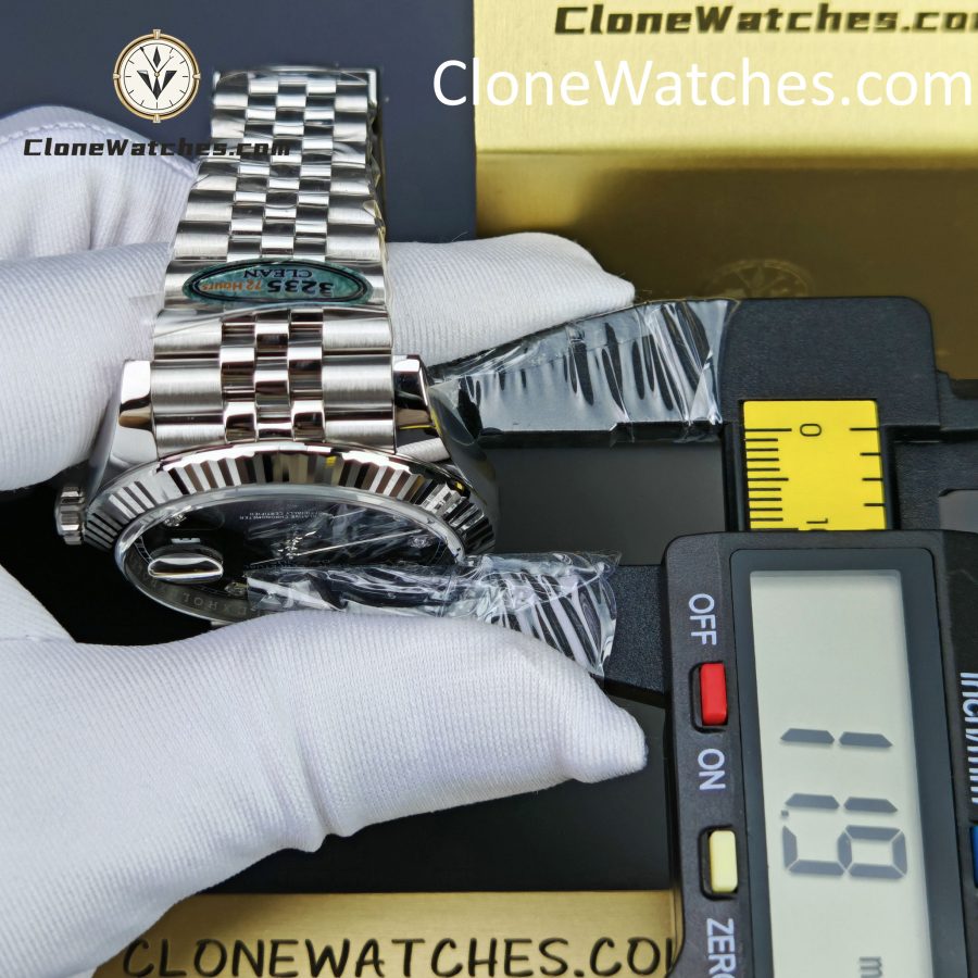 Rolex Super Clone Watches 1:1 DateJust Black Diamond Dial Jubilee 41MM M126334 - 0012 3235 Movement - Image 15
