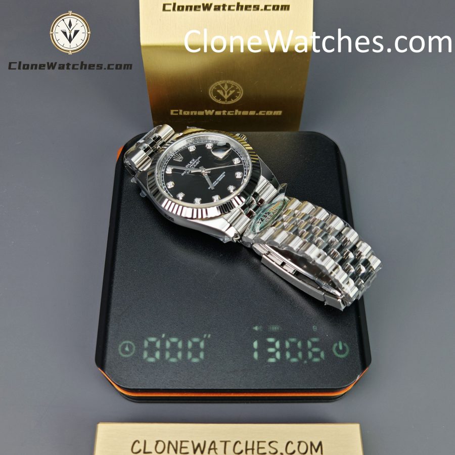 Rolex Super Clone Watches 1:1 DateJust Black Diamond Dial Jubilee 41MM M126334 - 0012 3235 Movement - Image 16