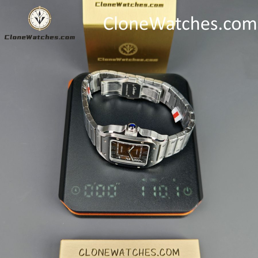 Cartier Super Clone Watches 1:1 Santos Series Gradient Brown Dial 35.1MM WSSA0065 - Image 16
