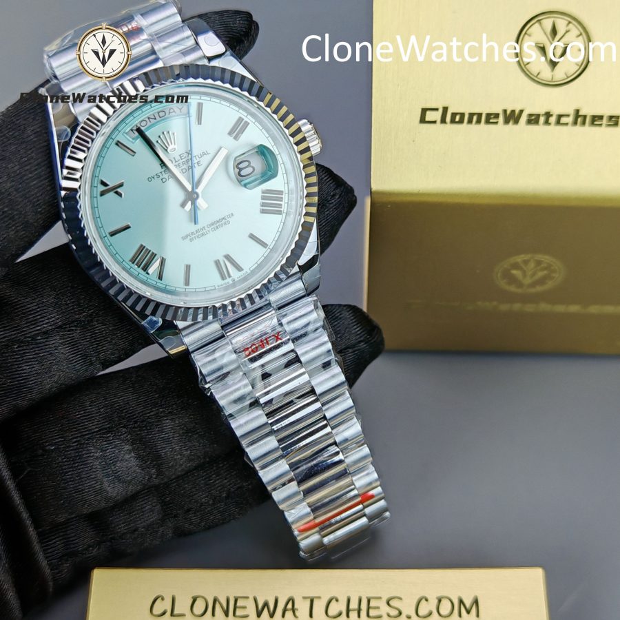 Rolex Super Clone Watches 1:1 Day Date Ice Blue Dial 40mm M228236-0012 3255 Movement - Image 3