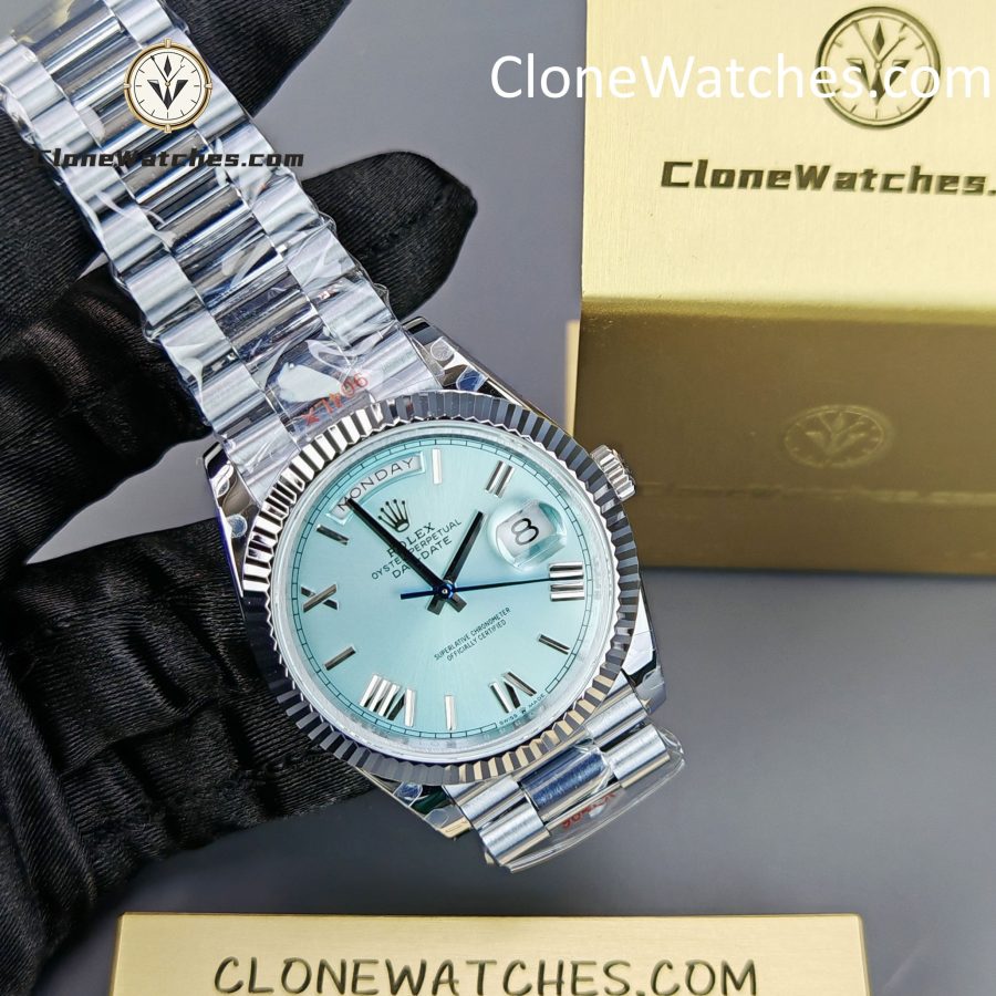 Rolex Super Clone Watches 1:1 Day Date Ice Blue Dial 40mm M228236-0012 3255 Movement - Image 4