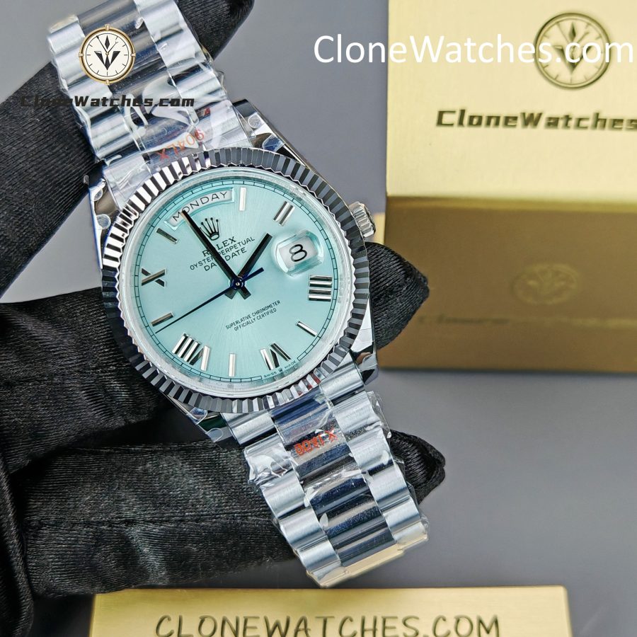 Rolex Super Clone Watches 1:1 Day Date Ice Blue Dial 40mm M228236-0012 3255 Movement - Image 5