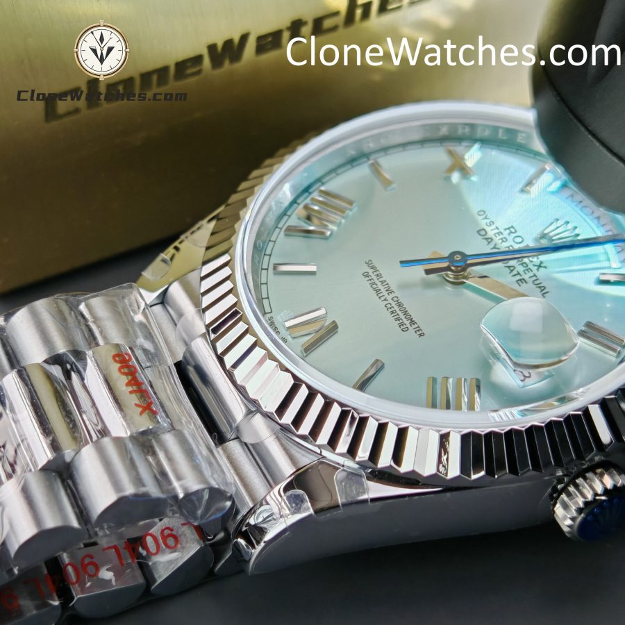 Rolex Super Clone Watches 1:1 Day Date Ice Blue Dial 40mm M228236-0012 3255 Movement - Image 13