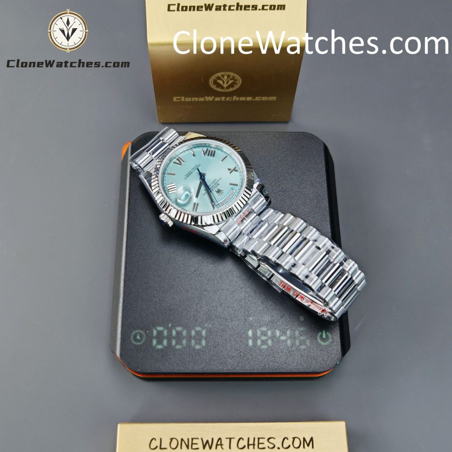 Rolex Super Clone Watches 1:1 Day Date Ice Blue Dial 40mm M228236-0012 3255 Movement - Image 15