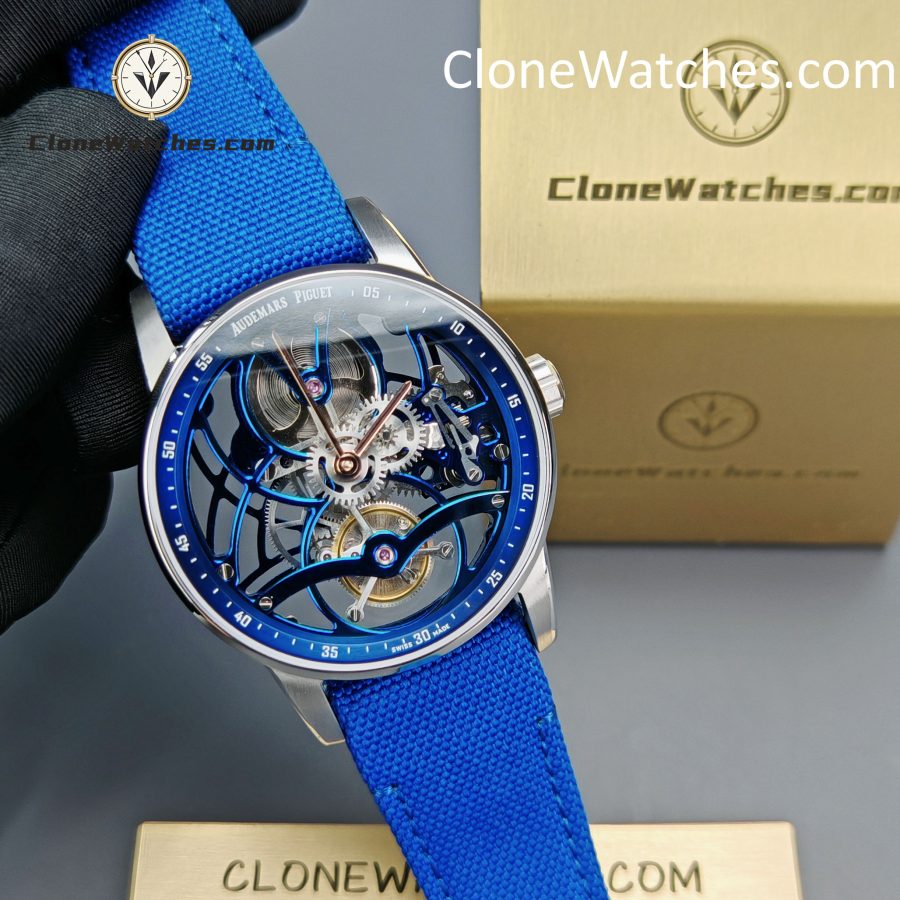 Audemars Piguet Super Clone Watches 1:1 Code 11.59 Tourbillon Blue Openworked 26600NB 41mm - Image 5