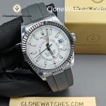 Rolex Super Clone Watch 1:1 Sky Dweller White Dial m336239-0003 42MM Rubber Strap - Image 5