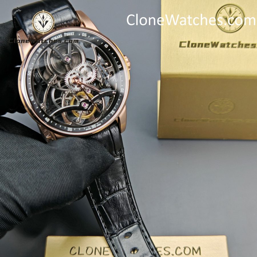 Audemars Piguet Super Clone Watches 1:1 Code 11.59 Tourbillon Rose Gold Black Openworked 26600OR 41mm - Image 3