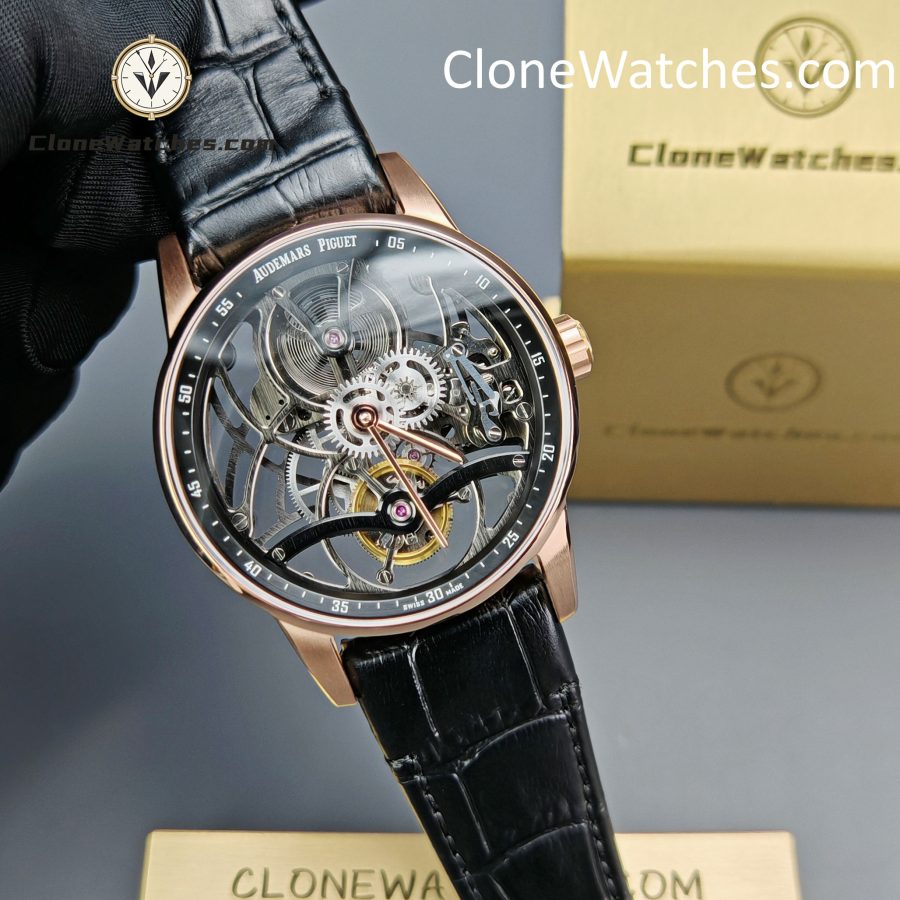 Audemars Piguet Super Clone Watches 1:1 Code 11.59 Tourbillon Rose Gold Black Openworked 26600OR 41mm - Image 5