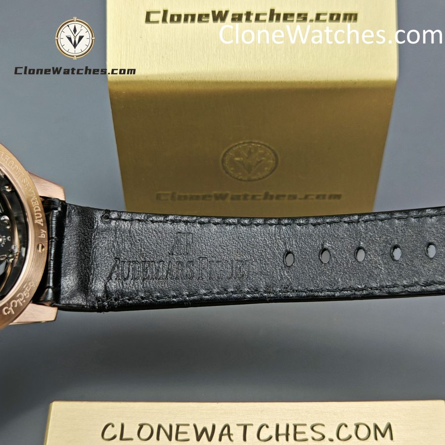 Audemars Piguet Super Clone Watches 1:1 Code 11.59 Tourbillon Rose Gold Black Openworked 26600OR 41mm - Image 11